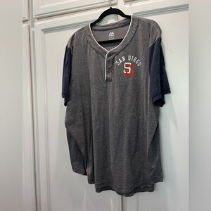 . MLB Gray & Blue San Diego Padres Men's Shirt in EUC. Size 2XL